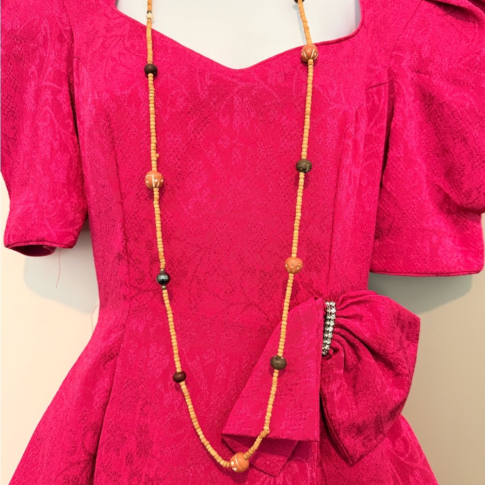 Boho Tribal Long Beaded Necklace – Clay & Wood Accents